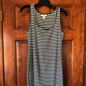 Motherhood Maternity Navy & White Striped Dress